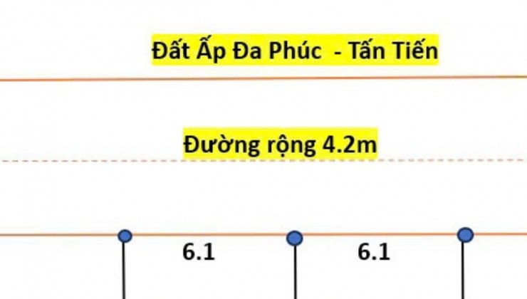 Bán lô đất mặt tiền 6,1m gần vành đai 4, View hồ đường rộng hơn 4m giá đầu tư